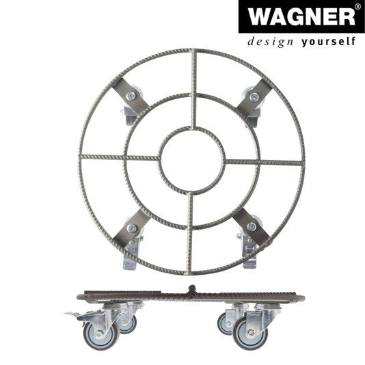 WAGNER Rolluntersetzer ø 380 mm GH0947 in Eisenmatt, Grau präsentiert im Onlineshop von KAQTU Design AG. Pflanzenroller ist von WAGNER