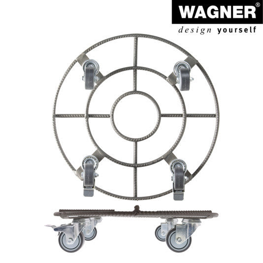 WAGNER Rolluntersetzer ø 380 mm GH0947 in Eisenmatt, Grau präsentiert im Onlineshop von KAQTU Design AG. Pflanzenroller ist von WAGNER