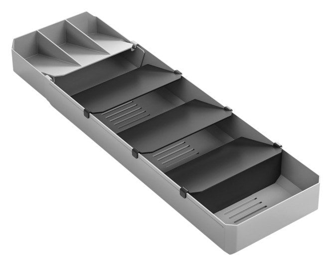 METALTEX Besteck-Organizer Uni-Fit grau/anthrazit 40-49x15x5.5 cm in Grau, Anthrazit präsentiert im Onlineshop von KAQTU Design AG. Besteckboxen ist von METALTEX