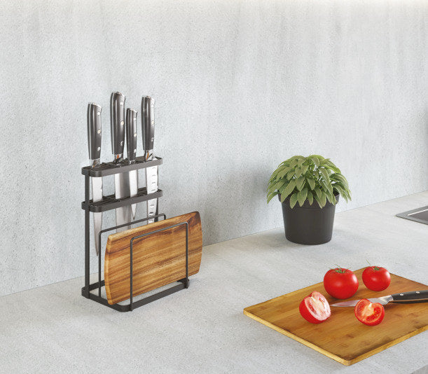 METALTEX Messer- und Schneidbrett-Organizer Tokyo 16x13x22 cm in Schwarz präsentiert im Onlineshop von KAQTU Design AG. Haushaltshilfen ist von METALTEX