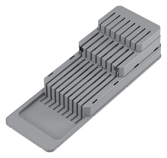 METALTEX Messer-Organizer Blade fit grau/anthrazit 14x41x10 cm in Grau, Anthrazit präsentiert im Onlineshop von KAQTU Design AG. Messerblock ist von METALTEX