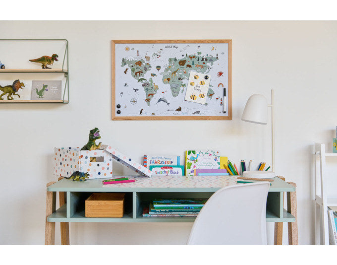 ZELLER Magnet Memobord Weltkarte 60x40 cm in Natur, Braun, Weiss, Dekoriert präsentiert im Onlineshop von KAQTU Design AG. Pinnwände + Magnettafeln ist von ZELLER PRESENT