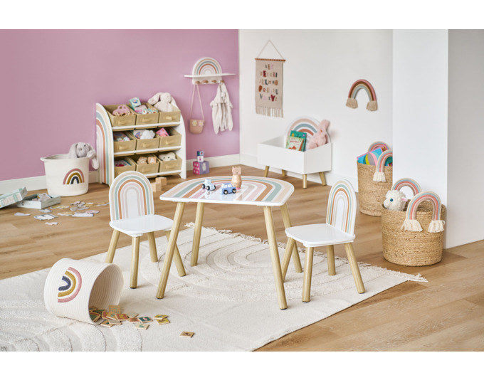 ZELLER Sitzgarnitur für Kinder 3-teilig Rainbow in Weiss, Dekoriert, Natur, Braun präsentiert im Onlineshop von KAQTU Design AG. Objekte Kids ist von ZELLER PRESENT