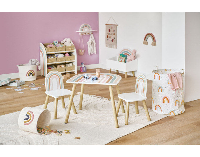 ZELLER Kinder-Wandgarderobe Rainbow 48x13x24 cm in Weiss, Dekoriert, Natur, Braun präsentiert im Onlineshop von KAQTU Design AG. Kleiderhaken ist von ZELLER PRESENT