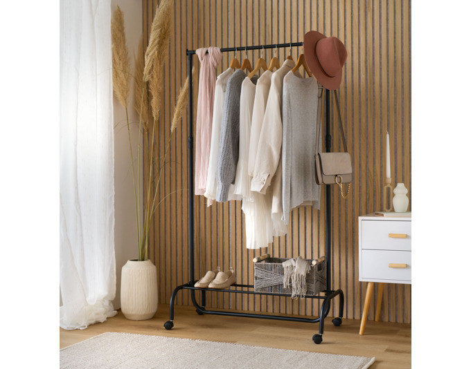 ZELLER Kleiderständer schwarz 86x43x108-175 cm in Schwarz präsentiert im Onlineshop von KAQTU Design AG. Kleiderständer ist von ZELLER PRESENT