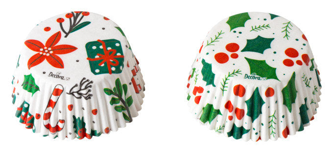 DECORA Papier-Backförmchen X-Mas Beste Wünsche 36 Stück Non-Stick ø 5x3.2 cm in Weiss, Dekoriert präsentiert im Onlineshop von KAQTU Design AG. Backformen ist von DECORA