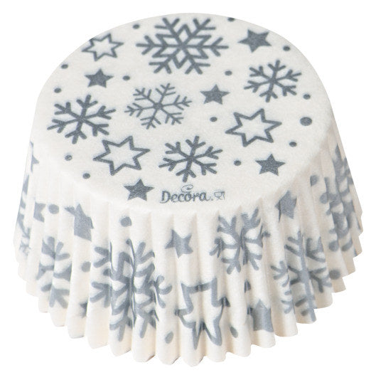 DECORA Papier-Backförmchen Sterne gold silber 36 Stück Non-Stick 220°C ø 5x3.2 cm in Weiss, Dekoriert präsentiert im Onlineshop von KAQTU Design AG. Backformen ist von DECORA