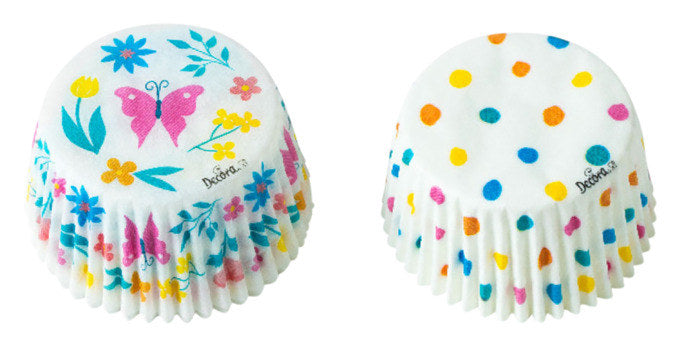 DECORA Papier-Backförmchen Schmetterlinge 36 Stück Non-Stick 220°C ø 5x3.2 cm in Weiss, Dekoriert präsentiert im Onlineshop von KAQTU Design AG. Backformen ist von DECORA