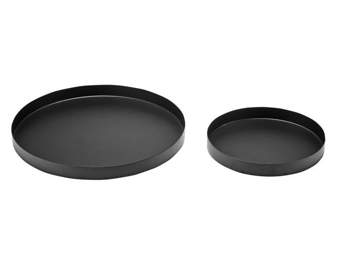 TEMPA Serviertablett 2er Set Aurora black matt ø 30/20 cm in Black, Schwarz präsentiert im Onlineshop von KAQTU Design AG. Tablett ist von TEMPA