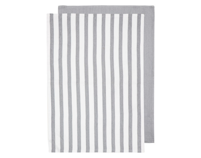 LADELLE Küchentuch Raya Cotton Bamboo grey 50x70 cm 2 Stk. in  präsentiert im Onlineshop von KAQTU Design AG. Küchentuch ist von LADELLE