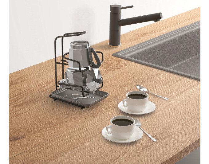METALTEX Abtropfgestell Moka-Station 3 Lava schwarz 16x12x20 cm in Schwarz präsentiert im Onlineshop von KAQTU Design AG. Abtropfgestell ist von METALTEX