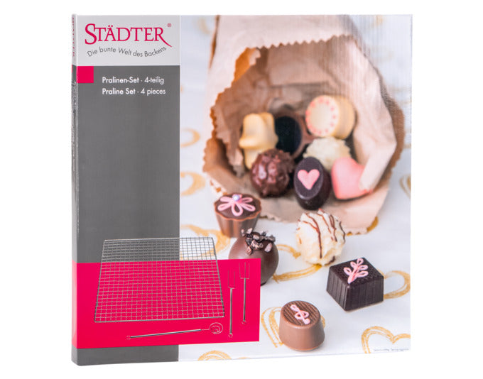 STÄDTER Pralinen-Set 4-teilig 3 Gabeln 1 Abtropfgitter Edelstahl in  präsentiert im Onlineshop von KAQTU Design AG. Küchenhelfer ist von STÄDTER