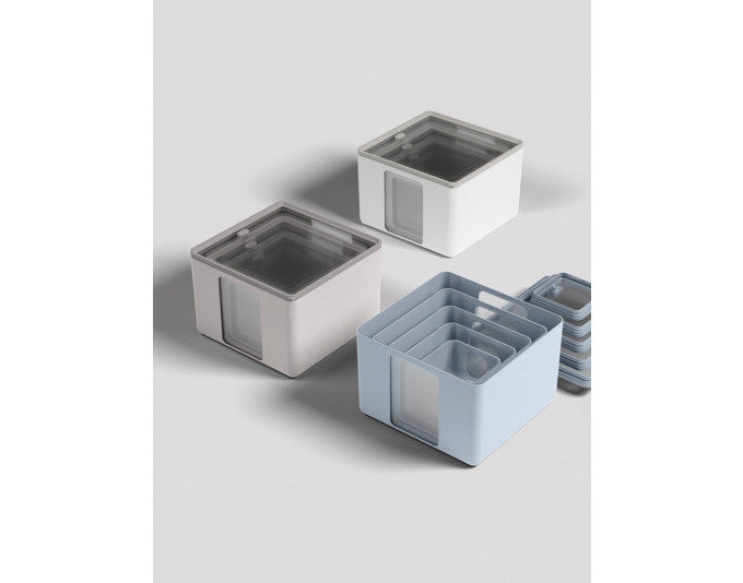 BLIM PLUS Vorratsdose Quadro S arctic white 13.3x13.3x10 cm PEEK BOX Collection in Arctic white, Weiss präsentiert im Onlineshop von KAQTU Design AG. Vorratsbehälter ist von BLIMPLUS