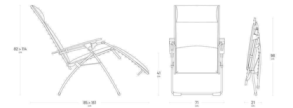 LAFUMA Relaxsessel Evolution BeComfort® dark grey Gestell titane in Dark grey, Grau, Titane präsentiert im Onlineshop von KAQTU Design AG. Liegestuhl ist von LAFUMA