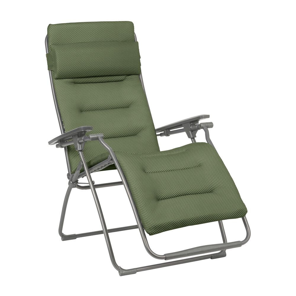 LAFUMA Relaxsessel Futura BeComfort® olive Gestell titane in Olive, Grün, Titane, Grau präsentiert im Onlineshop von KAQTU Design AG. Liegestuhl ist von LAFUMA