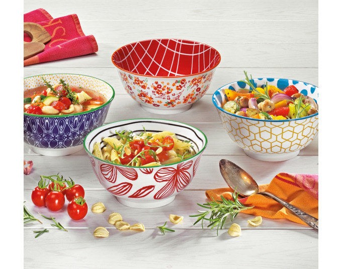 CILIO Bowl Amici Floral Porzellan 850 ml ø 18x8 cm in Dekoriert präsentiert im Onlineshop von KAQTU Design AG. Schale ist von CILIO
