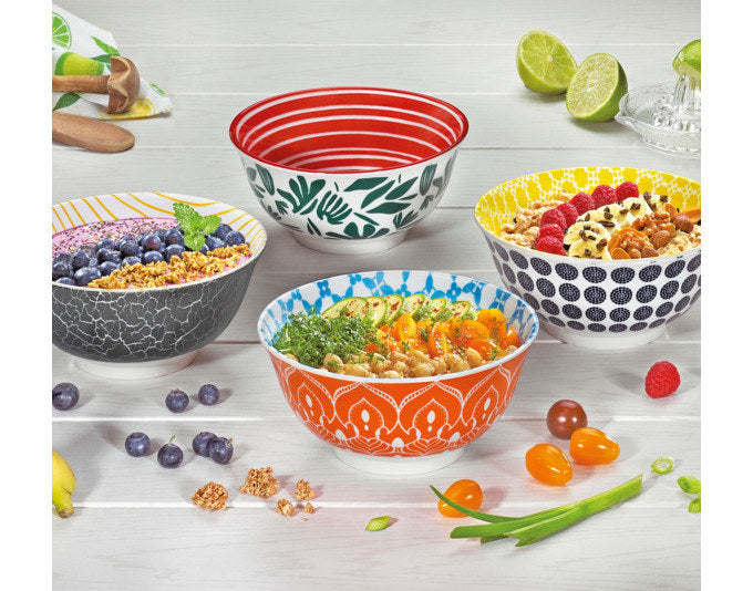 CILIO Bowl Amici Kritzel Porzellan 850 ml ø 18x8 cm in Dekoriert präsentiert im Onlineshop von KAQTU Design AG. Schale ist von CILIO