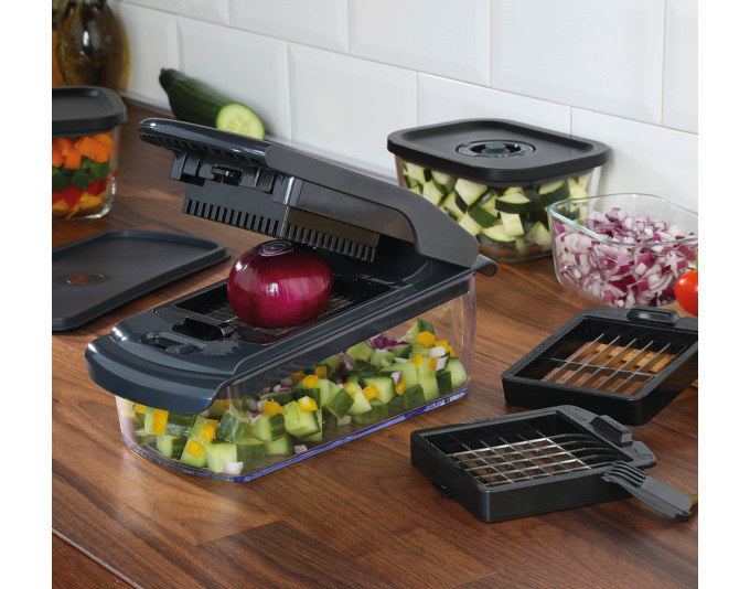 KÜCHENPROFI Gemüseschneider Fix Plus in Transparent, Schwarz präsentiert im Onlineshop von KAQTU Design AG. Schneider und Stecher ist von KÜCHENPROFI