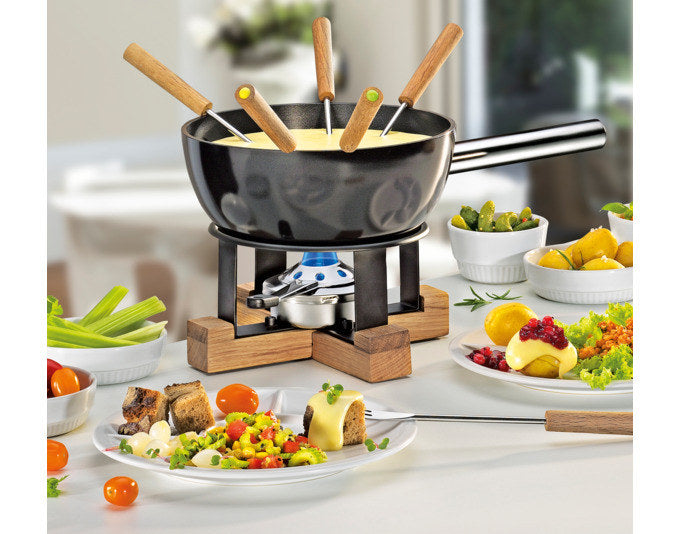 SPRING Käsefondue Lausanne Aluguss ø 23 cm in Schwarz präsentiert im Onlineshop von KAQTU Design AG. Fondueset ist von SPRING