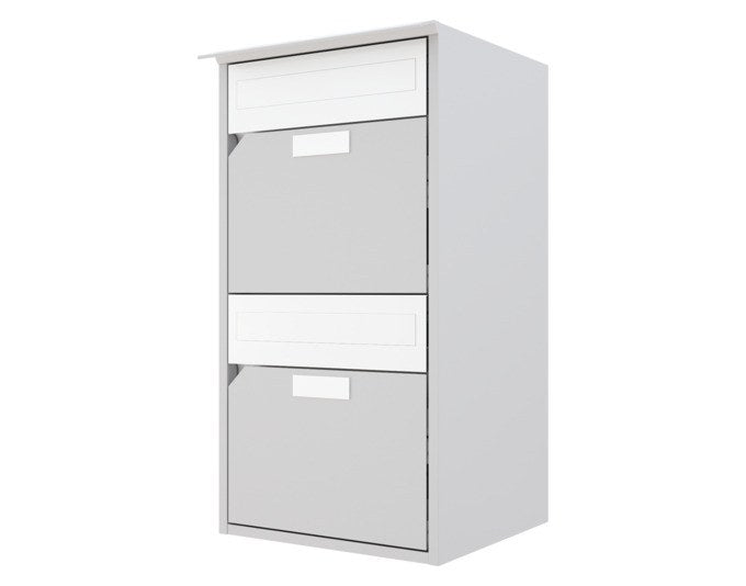 <tc><tc>HUBER</tc></tc> AG Mailbox Alu 300 392x315x592 mm 2 stacked RAL 9006 white aluminum