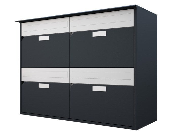 <tc><tc>HUBER</tc></tc> AG Mailbox Alu 400 292x801x592 mm 4-compartment 2x2 RAL 7016 anthracite grey