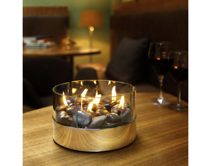 PHILIPPI Tischkamin Burn ø 20x13 cm in Chrom, Silber, Transparent präsentiert im Onlineshop von KAQTU Design AG. Fackel ist von PHILIPPI