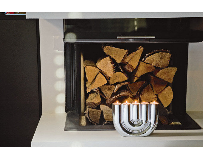 PHILIPPI Teelichthalter Double U Metall 22x4x15 cm silber in Chrom, Silber präsentiert im Onlineshop von KAQTU Design AG. Teelichthalter ist von PHILIPPI