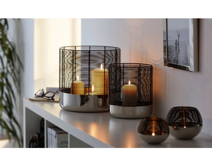 PHILIPPI Windlicht Luna L Metall ø 18x21 cm in Schwarz, Chrom, Silber präsentiert im Onlineshop von KAQTU Design AG. Laterne ist von PHILIPPI