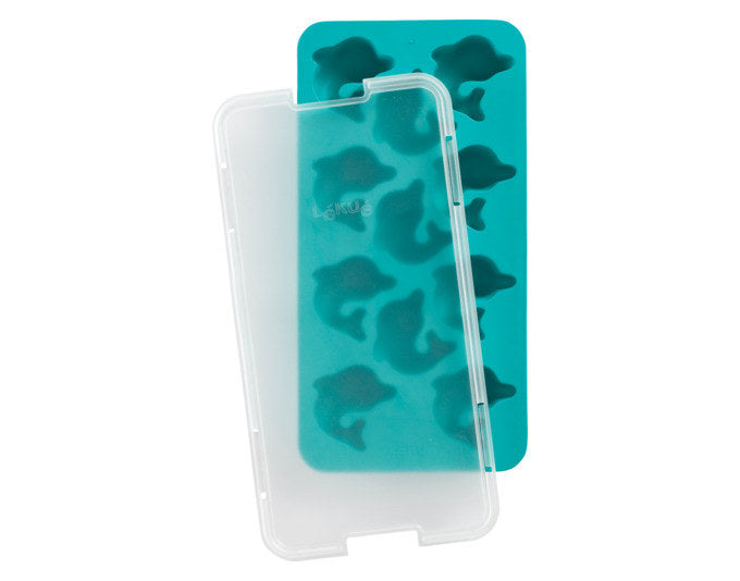 LÉKUÉ Eiswürfelform Delfin mit Deckel 23x12 cm türkis in Türkis, Blau präsentiert im Onlineshop von KAQTU Design AG. Eiswürfelformen ist von LEKUE