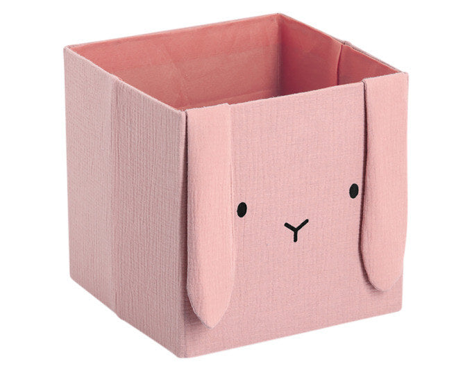 ZELLER Aufbewahrungsbox Hase altrosa Musselin 28x28x28 cm in Altrosa, Rosa präsentiert im Onlineshop von KAQTU Design AG. Aufbewahrungsboxen ist von ZELLER PRESENT