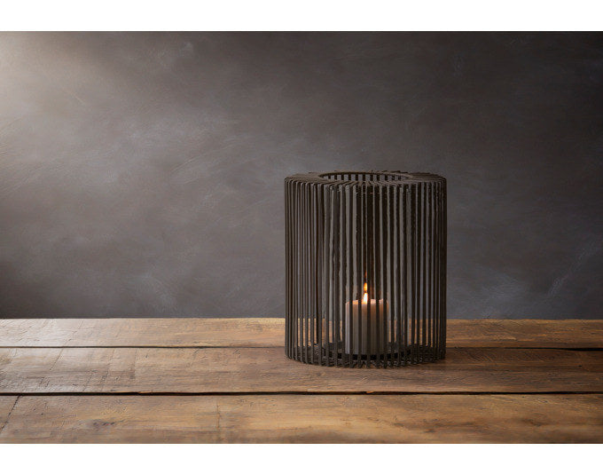 PHILIPPI Windlicht Oslo S ø 21x23 cm in Grau präsentiert im Onlineshop von KAQTU Design AG. Laterne ist von PHILIPPI