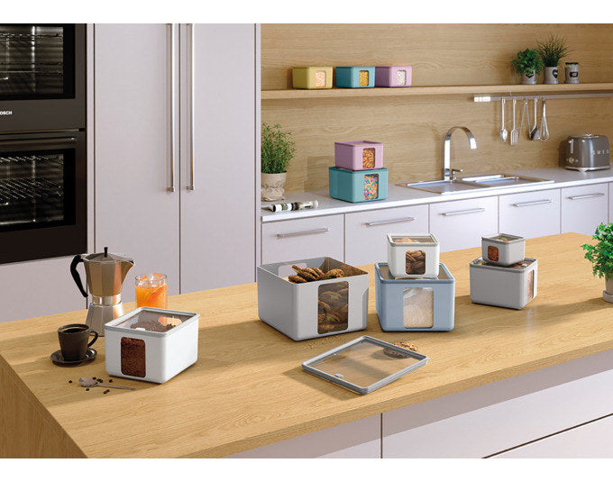 BLIM PLUS Vorratsdose Quadro M dolphin 16.6x16.6x12 cm PEEK BOX Collection in Dolphin, Grau präsentiert im Onlineshop von KAQTU Design AG. Vorratsbehälter ist von BLIMPLUS