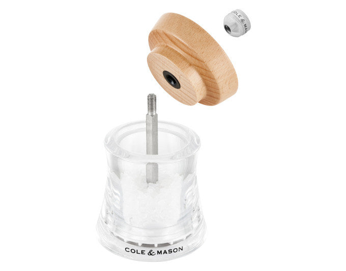 COLE&MASON Salzmühle Holborn Acryl/Buche natur 9.5x6.1x6.1 cm in Natur, Braun präsentiert im Onlineshop von KAQTU Design AG. Salz & Pfeffer ist von COLE & MASON