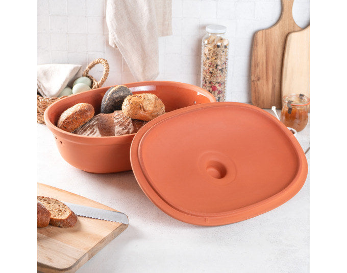 RÖMERTOPF Brottopf Maxi oval 6.5 l 40x28x20 cm terracotta in Terracotta, Braun präsentiert im Onlineshop von KAQTU Design AG. Brotkorb ist von RÖMERTOPF