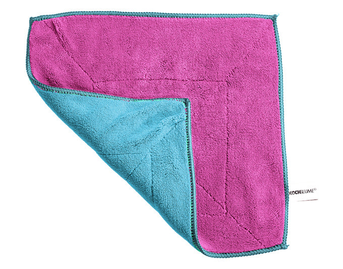 KOCHBLUME Microfasertuch 30x30 cm türkis-pink in  präsentiert im Onlineshop von KAQTU Design AG. Reinigungsmittel ist von KOCHBLUME