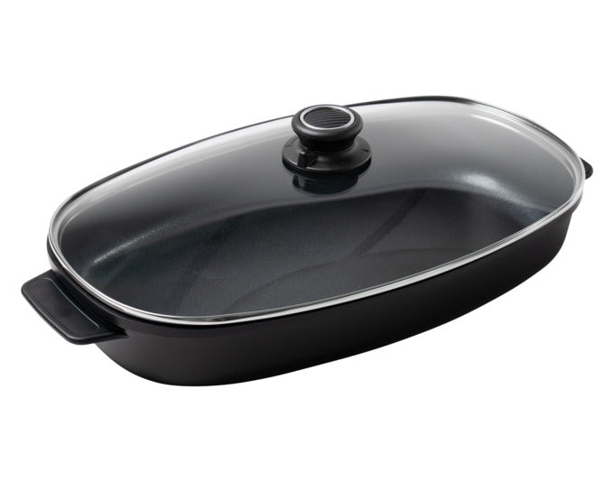 GASTROLUX Bräter EVO mit Glasdeckel Induktion 46x26x7 cm in  präsentiert im Onlineshop von KAQTU Design AG. Topf ist von GASTROLUX