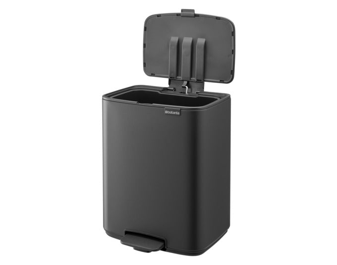 Eleganter BRABANTIA Treteimer Bo in mineral infinite grey, 12 l, ideal für modernes Wohnen und umweltbewusste Abfallentsorgung.