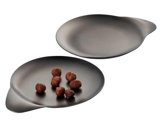 PHILIPPI Snacktablett Tip 2 Stück Inox schwarz matt 14x11.5x1 cm in  präsentiert im Onlineshop von KAQTU Design AG. Tablett ist von PHILIPPI