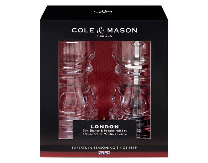 COLE&MASON Pfeffermühle / Salzstreuer Set London Acryl 13 cm in  präsentiert im Onlineshop von KAQTU Design AG. Salz & Pfeffer ist von COLE & MASON
