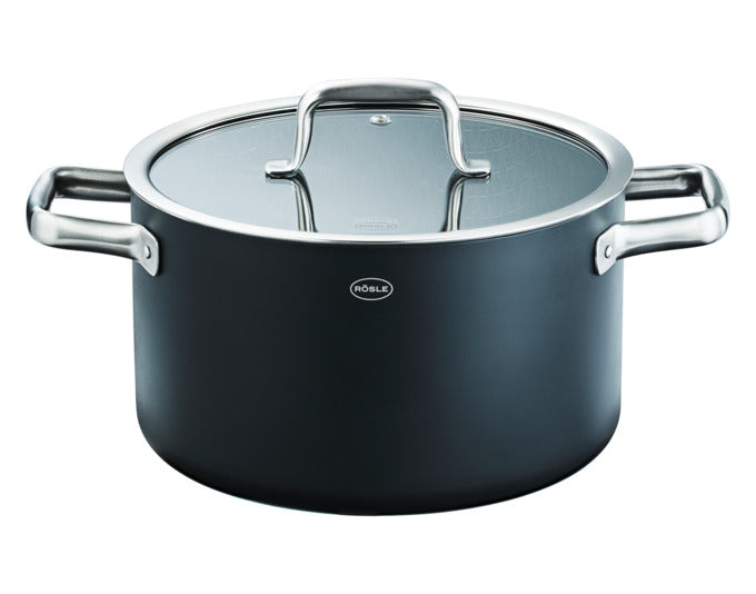RÖSLE Kochtopf Ebonic ProNero ø 24 cm mit Deckel in  präsentiert im Onlineshop von KAQTU Design AG. Topf ist von RÖSLE