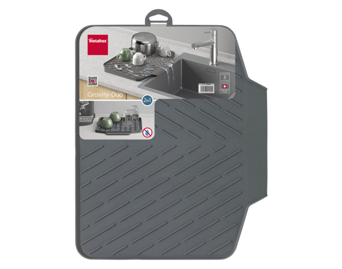 METALTEX Abtropfmatte Gravity-Duo 2in1 40x33x3 cm Kunststoff TPE in  präsentiert im Onlineshop von KAQTU Design AG. Abwasch ist von METALTEX