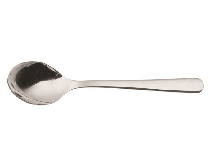 Silberfarbener Kaffeelöffel Christina von SCHWARZ KITCHEN mit hochglanzpolierter Oberfläche und schlanker, ergonomischer Form aus einem Stück gefertigt.