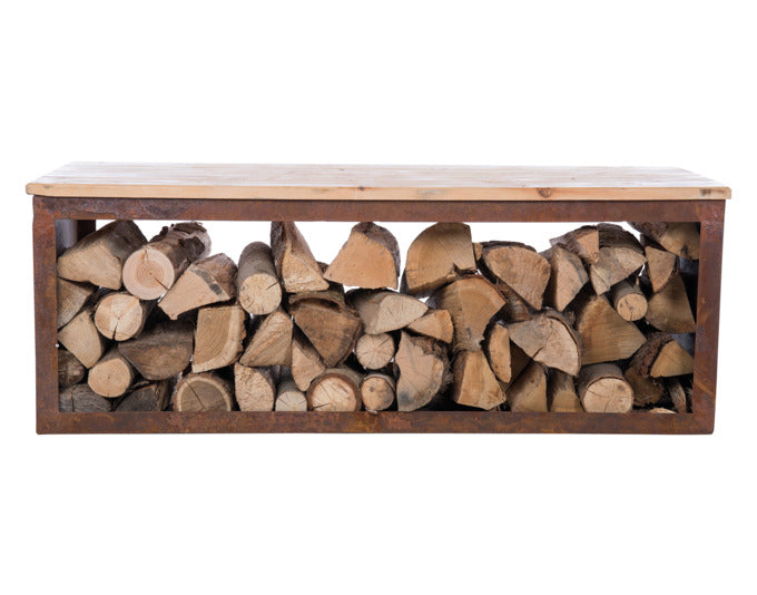 REDFIRE Holz-Aufbewahrungsbank Tyr 120 cm in  präsentiert im Onlineshop von KAQTU Design AG. Feuerstelle ist von REDFIRE
