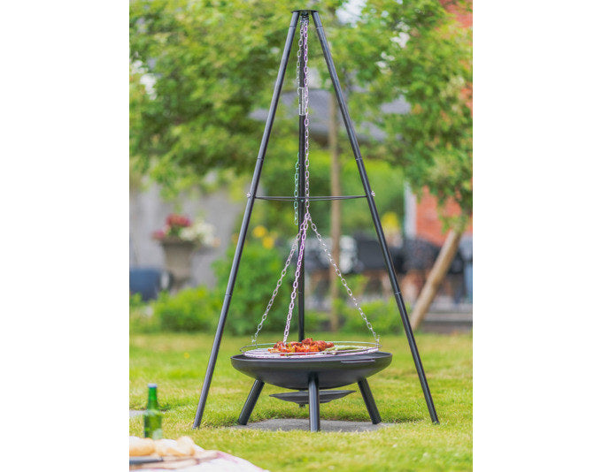 REDFIRE Dreibein-Set El Paso Feuerschale mit Schwenkgrillrost in Schwarz präsentiert im Onlineshop von KAQTU Design AG. Feuerschale ist von REDFIRE