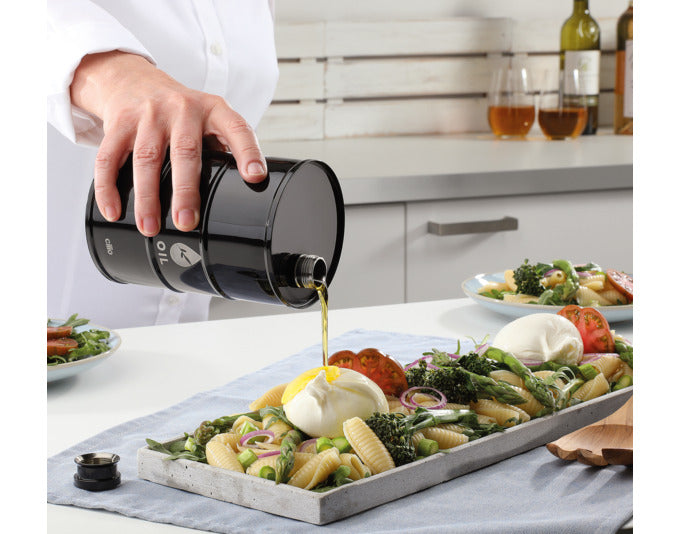 CILIO Ölfass Barile 750 ml Edelstahl schwarz lackiert ø 9.5 cm in  präsentiert im Onlineshop von KAQTU Design AG. Öl & Essig ist von CILIO