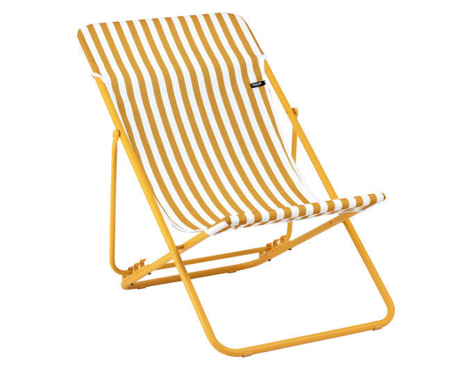 LAFUMA Sessel Maxi Transat Rayure miel in Gelb, Weiss präsentiert im Onlineshop von KAQTU Design AG. Liegestuhl ist von LAFUMA