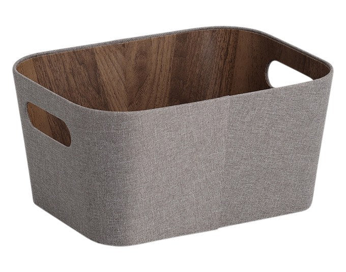Braun Aufbewahrungskorb aus Polyester mit flexibler, verformbarer Struktur und abwischbarer Oberfläche, Masse 30.5x23x15.2 cm.