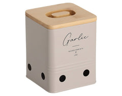 ZELLER Vorratsdose Garlic mit Bambusdeckel greige 1300 ml 11.5x11.5x14.4 cm