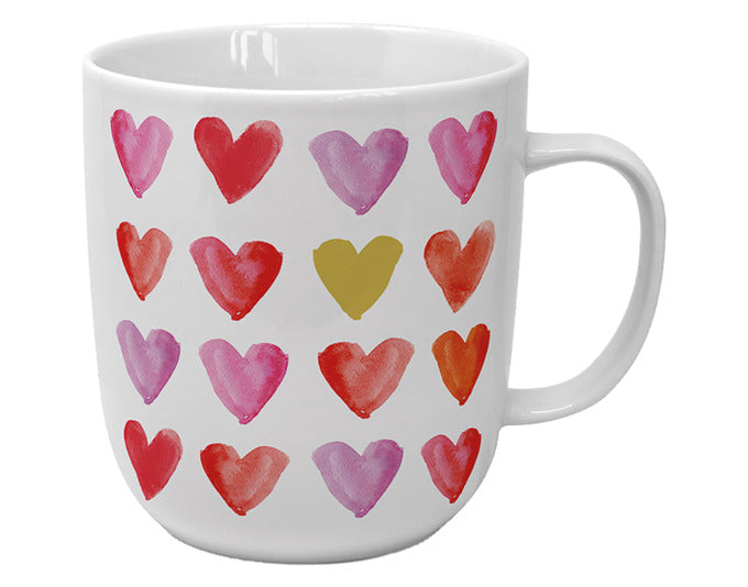 PPD Henkelbecher Aquarell Hearts in  präsentiert im Onlineshop von KAQTU Design AG. Glas ist von PPD