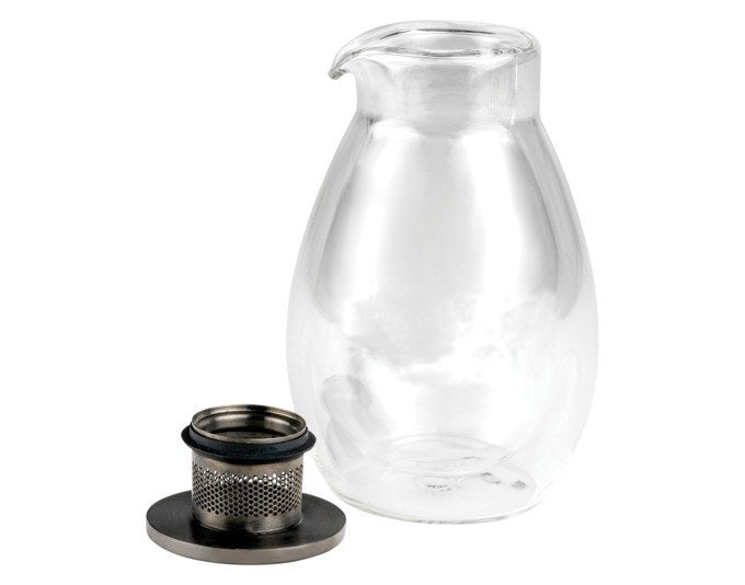 Transparente doppelwandige Glasteekanne Teamaster von BREDEMEIJER mit 0.2 l Fassungsvermögen und integriertem Teefilter, kompakte Form.